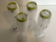 Tupperware Chic Dining Acrylic Flute Champagne Glasses/Set of 4 In Citrus Green