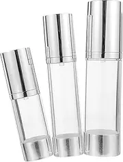 LIFKOME 3Pcs Travel Airless Pump Bottle Refillable Leakproof Cosmetic Containers for Makeup and Toiletries for Convenient The Go Use