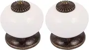 Ceramic Knob,Cabinet,Furniture Pull Handles,Door Pull,Drawer Pull Handle,Cabinet Wardrobe Drawer Door Pull Round Ceramic Knobs Handle White 2pcs