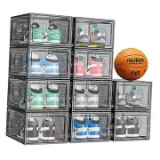 10 Pack Thicken Shoe Organizer Stackable,Upgraded Sturdy Shoe Storage Box with