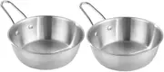 Hoement 2pcs Korean Rice Wine Bowls with Handle Versatile Dipping Bowls for Sauce Appetizers and Side Dishes Tableware for Home Use