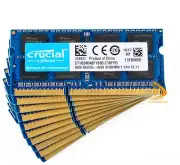 Crucial 10x 8GB 2Rx8 PC3L-12800S DDR3-1600Mhz SODIMM Laptop Memory RAM 204Pin &0