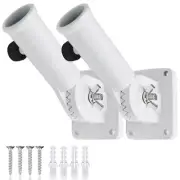 Flag Pole Holder, Adjustable Flag Pole Mount, Metal Flag Holder White, 2 PC