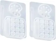 2Pcs Resin Mould for DIY Paint Tray Flexible Craft Making Tools Easy to Clean Epoxy Moulds for Art Projects and White