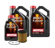 11L Motul 8100 X-POWER 10W60 Wix Filter Motor Oil Change Kit API SN (for: BMW)