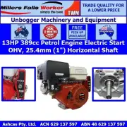 Millers Falls TWM 13HP 389cc Petrol Engine Key Start 1" 25.4mm Horizontal Shaft
