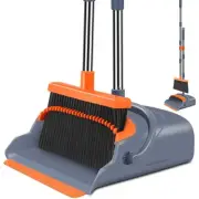 kelamayi Upgrade Broom and Dustpan Set, Self-Cleaning with Dustpan Teeth, Ind...