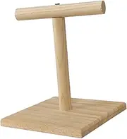 Leefasy Parrot Stand Playstand Platform Bird Training Stand Bird Perches Wooden Bird Gym Bird Perch Play Stand for Parakeets Cockatoo, A