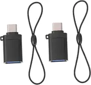 Angoily 2pcs OTG Adapter Phone Charging Adapter Type-c to USB 3.0 Converter Computer Type-c Converter Charger Cable Adapter Phone Charging Converter USB Type-c to USB Adapter Black Plastic