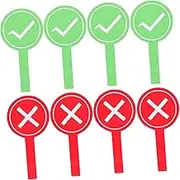 Kisangel 8pcs Hand Holding Event Voting Number Paddles Auction Judging Paddle Hands Bidding Strictly False Sign Board Classroom Color True Answer Yes Student Teacher Supplies Small Foam