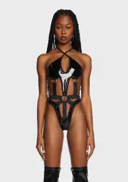 [Forbidden Clothing] Black Witch Cut-Out Bodysuit