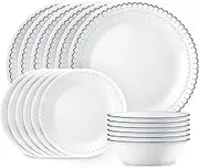 Corelle Vitrelle Dinnerware Set, Caspin Lace (18-Piece Set)