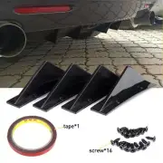 Wing Car Rear Bumper Lip Diffuser Splitter Spoiler Shark Triangle Fins Universal
