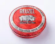 Reuzel Red Water Soluble High Sheen Pomade - No Dry Formula - Keeps High Shine and Strong Hold All Day without Flaking - Easy Rinse Out - Subtle Vanilla Cola Fragrance - 113 g