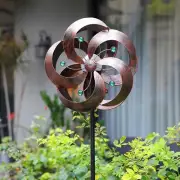 Enchanting 75" Solar Wind Spinner with Color-Changing LED Glass and Metal Design