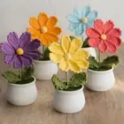 Knitted Artificial Plants Handicraft Gift Flower Potted Plant Home Decor