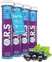 O.R.S Hydration Tablets, Natural Blackcurrant Flavour, 96 Tablets (Pack Of 4 X 24) (OORSB96)