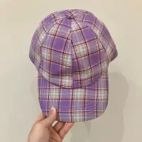 在飛比找蝦皮購物優惠-Zara 格紋紫色棒球帽