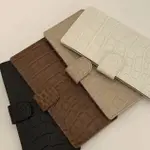 現貨 韓國 BUCKS&LEATHER 簡約真皮長夾 牛皮鱷魚紋皮夾