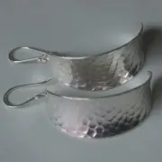 Thai hammered earring pure silver Karen hill tribe For you and your loved ones