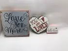 Set of Three Hobby Lobby Wall Signs Love Themed