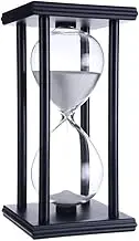 ACEmedia Hourglass Timer 45 Minutes, Study Decoration Birthday Tea Coffee Table Bookshelf School Game Accessories, Wooden Frame Sand Timer Clock White