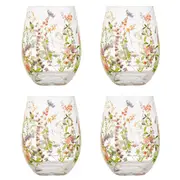 Ashdene Wildflowers Crystal Set of 4 Tumblers
