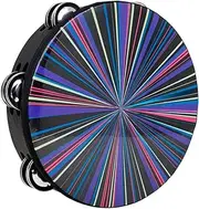 OriGlam 8 Inch Double Row Tambourine Hand Held Percussion Drum Music Percussion Tambourine for Adult Church Party (Purple)