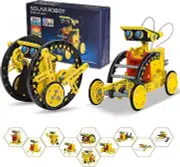 Solar Robot Kit for Kids 8-12 STEM 12-in-1 Build Your Own with Solar & Battery