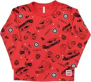 [TAKARA TOMY A.R.T.S] Takara Tomy Arts Trainers Tomica Boys Cotton Blend Long Sleeve T-Shirt (39.4/43.3/47.2 inches (100/110 / 120 cm), Full Pattern (Sax/Red) Boys