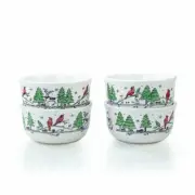 Fiesta® 28oz Gusto Bowl | Christmas Whimsy (White) Set of 4
