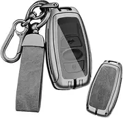 ontto Alloy Leather Car Key Fob Cover Fit for Subaru BRZ Forester Legacy Outback WRX STI Impreza XV Crosstrek Smart Key Holder case keyring Shell bag keychain accessories