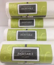 Lot of 4 Brewster Easy Textures Paintable Wallpaper Double Rolls Pattern #99416