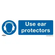 Sealey Mandatory Safety Sign - Use Ear Protectors - Self-Adhesive Vinyl SS10V1