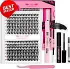 DIY Lash Extension Kit 280Pcs with Bond, Seal, Applicator & Brush 9-16mm