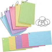 CAXUSD Pcs Index Cards Flash Cards for Studying Lined Binder Rings Multi-use Memo Pads for Boys and Girls Adults