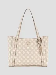 GUESS Women's Beige Logo Elite Tote Bag