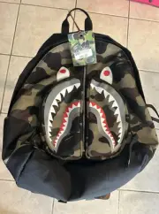 BAPE Yellow 1st Camo Shark Day Backpack NEW! Bathing Ape