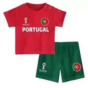 Fifa Unisex Kinder T-Shirt Shorts Set World Cup 2022 Toddlers Portugal, Rot, 4 J