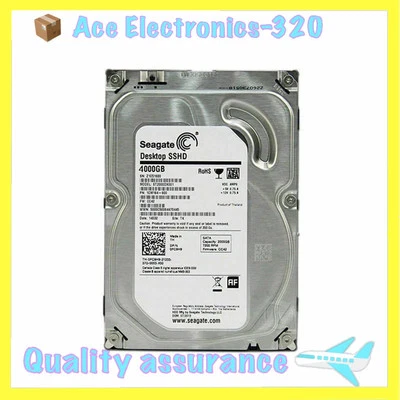 Seagate ST4000DX001 Desktop SSHD 4TB 5900 RPM 3.5" SATA Internal Hard Drives