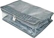 Kuber Industries Laminated PVC Travel Jewelry Organiser|Jewelry Storage Bags for All Jewellery|Zipper Closure With 13 Transparent Pouch|Size 30 x 20 x 11Cm, Pack of 1 (Grey)