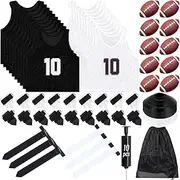 [Meooeck] 20 Player Outdoor Sport Training Flag Football Set, Included Flag Football Jersey, Belts, Flags, Flag Football, Cone