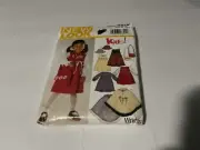 New Look 6335 Little Girls Dress, Cape, Hat, Purse Pattern 1/2, 1, 2, 3, 4 Uncut