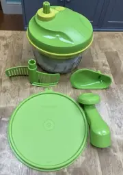 Tupperware Quick Chef Pro System-Manual Turn Handle Food Processor-Color Choices