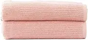 2pc Renee Taylor Cobblestone Bath Sheet/Towel 160cm Cotton Ribbed 650 GSM Blush