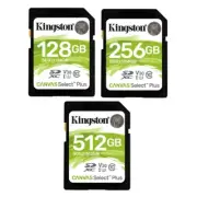 Kingston Canvas Select Plus 128GB 256GB 512GB 100MBs SDXC SD Card Flash Memory
