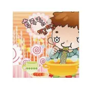 Whimsical Kids' Face Towel with Fun Noodles Design