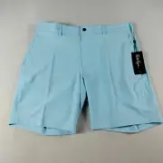 Walter Hagen Shorts Mens 40 Blue Performance 11 Micro Lines Golf Preppy Athletic