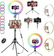 KOSCHEAL 12 Inch Ring Light with Tripod, 176 cm Table LED Ring Light Camera Mobile Phone Tripod Holder with Ring Light, 2800-6500K, 40 RGB Modes for Selfie, TIK Tok Vlog, YouTube, Makeup, Facebook