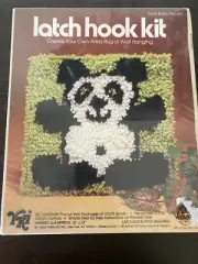 Vintage Latch Hook Panda Creative Kit by Valiant Crafts 9645 Teddy Bear